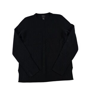 Halogen Womens 100% Cashmere Crew Neck Sweater Black Long Sleeve Size S Small